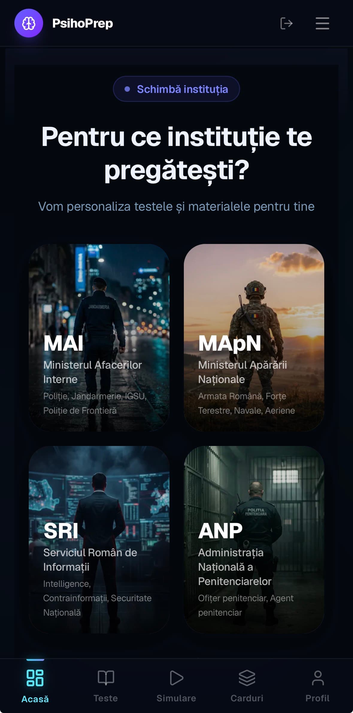 Selectare instituție